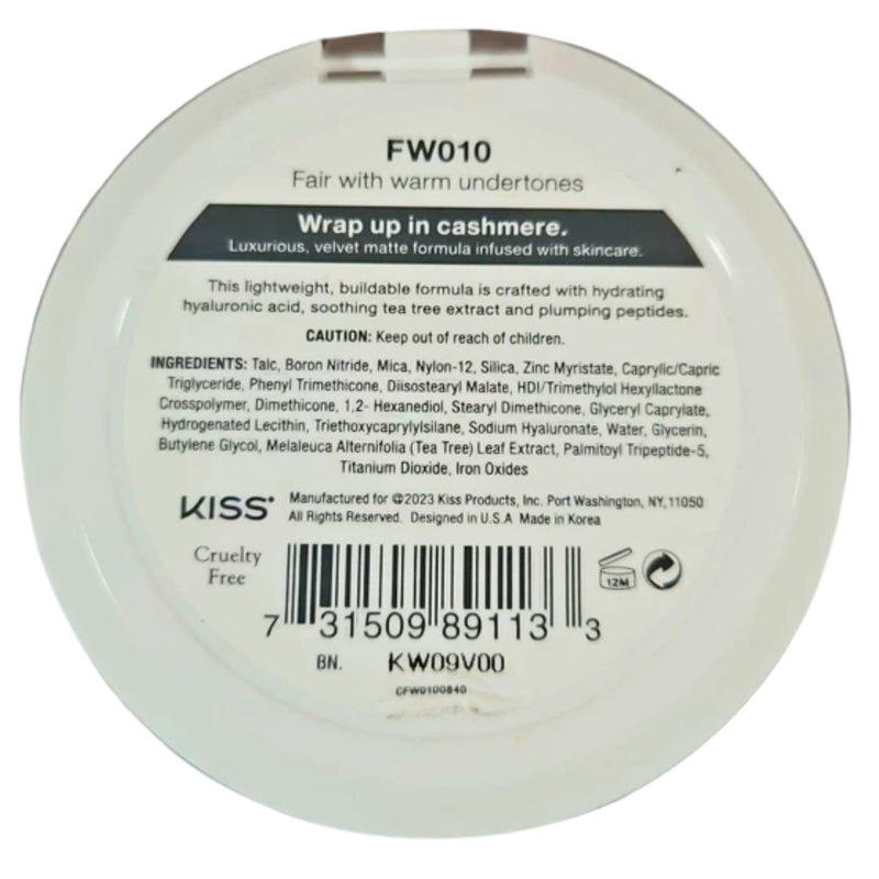 JOAH Complexion Cashmere Powder Foundation Fair With Warm Undertones FW010, 0.25 oz - 1 Pack