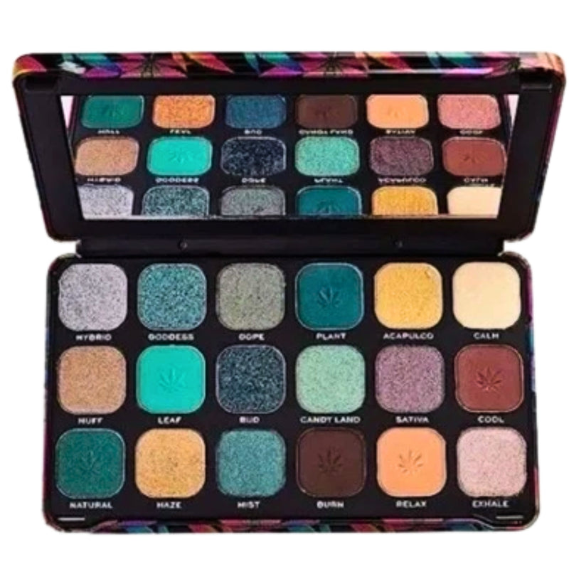 Revolution Chilled Eyeshadow Palette Cannabis Sativa 18 Shade Colors Beauty, 0.70 oz - 1 Pack