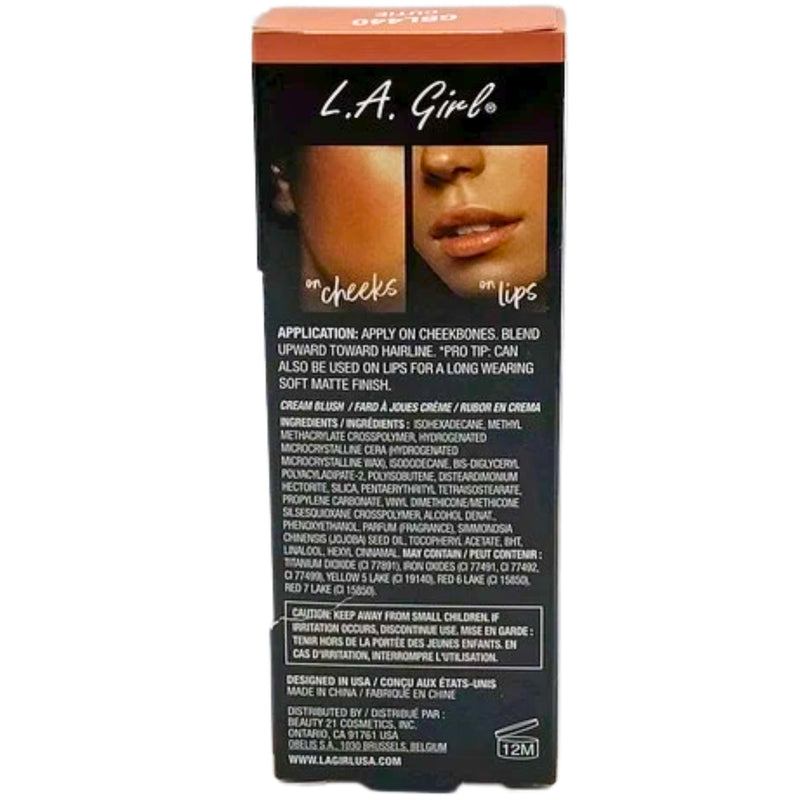 L.A. Girl Soft Matte Cream Blush – Cutie GBL440 – 0.27 fl oz (8 mL) – 1 Pack
