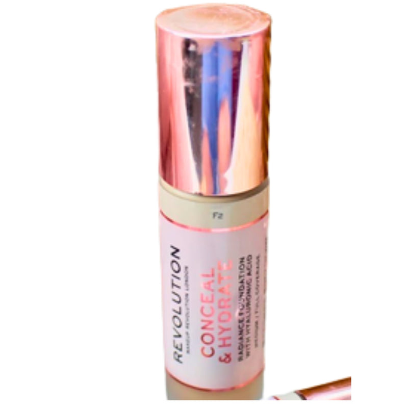 New Makeup Revolution Full Coverage Foundation Conceal Hydrate Shade F2, 0.8 Oz - 1 Pack