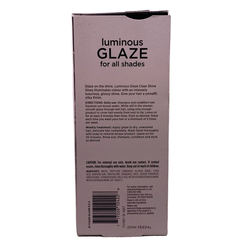 John Frieda Luminous Glaze Clear Shine Gloss 6.5 oz 2 Pack New