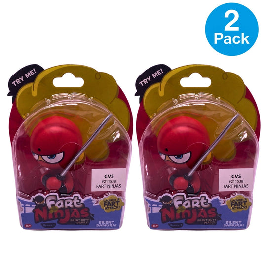 Fart Ninjas Series 1 Silent Samurai Motion Activated Figure 2 Pack New