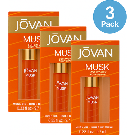 Jōvan Musk for Women Oil 0.33 oz – 3 Pack – Long Lasting Fragrance New