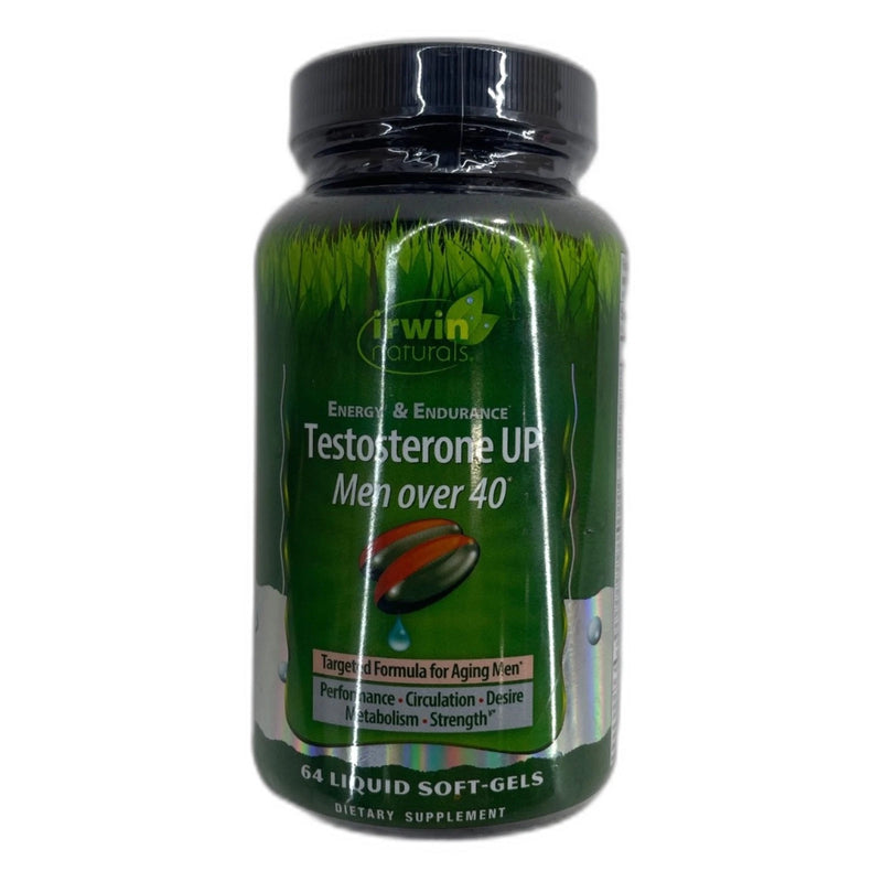 Irwin Naturals Testosterone UP Men over 40 Liquid Softgels 64ct Exp 07/27 New