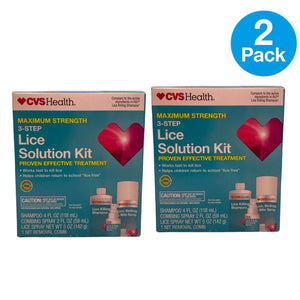 CVS Maximum Strength 3-Step Lice Solution Kit 2 Pack New