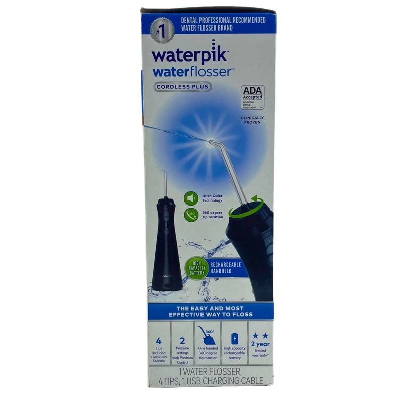 Waterpik Cordless Plus Water Flosser Jet Black Rechargeable Oral Care 2 Pack