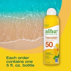 Alba Botanica Sunscreen Spray, SPF 50, 5 fl oz 7