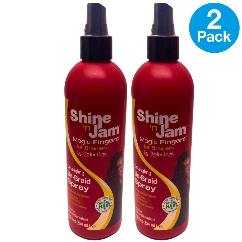 Shine 'n Jam Magic Fingers for Braiders Detangling Un-Braid Spray 12 fl oz 2 Pac
