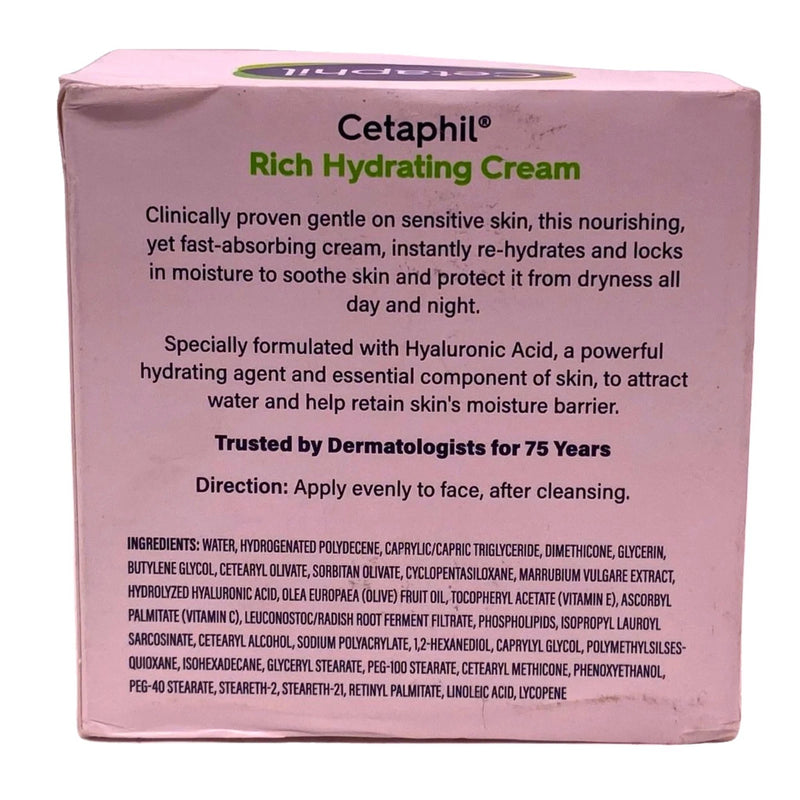 Cetaphil Rich Hydrating Cream Hyaluronic Acid Vitamins E & C 1.7oz 6 Pack New