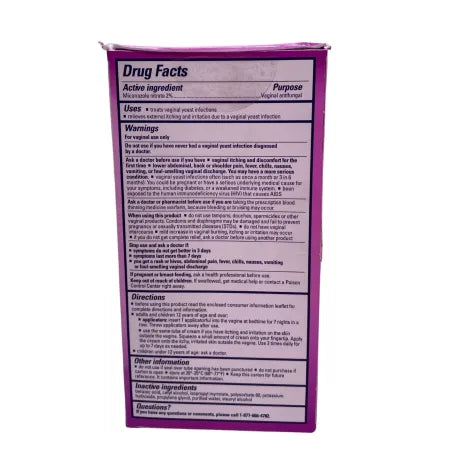 Monistat 7 Vaginal Antifungal Cream 1.59 oz 2 Pack New