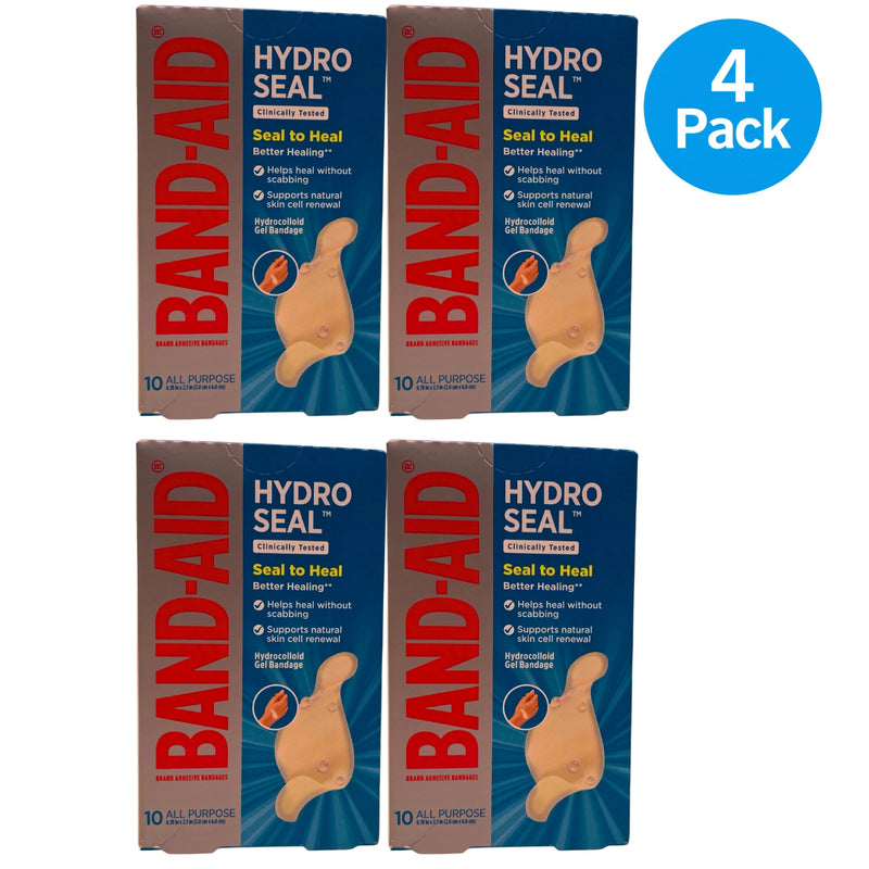 Band-Aid Hydro Seal Hydrocolloid Gel Bandages All Purpose 10 Count (4 Pack Bundl