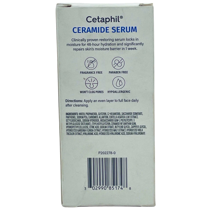 Cetaphil Ceramide Serum Skin Moisture Barrier Repair CICA & Allantoin 1 Fl Oz