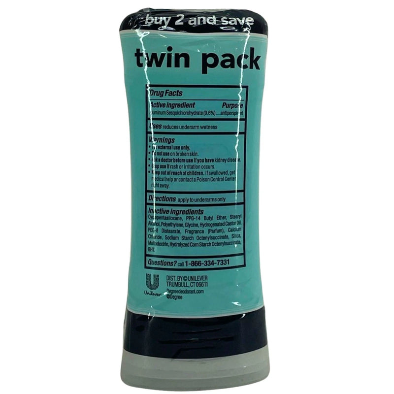 Degree UltraClear Black + White Antiperspirant 5.2 Oz 2 Pack New 11/2027