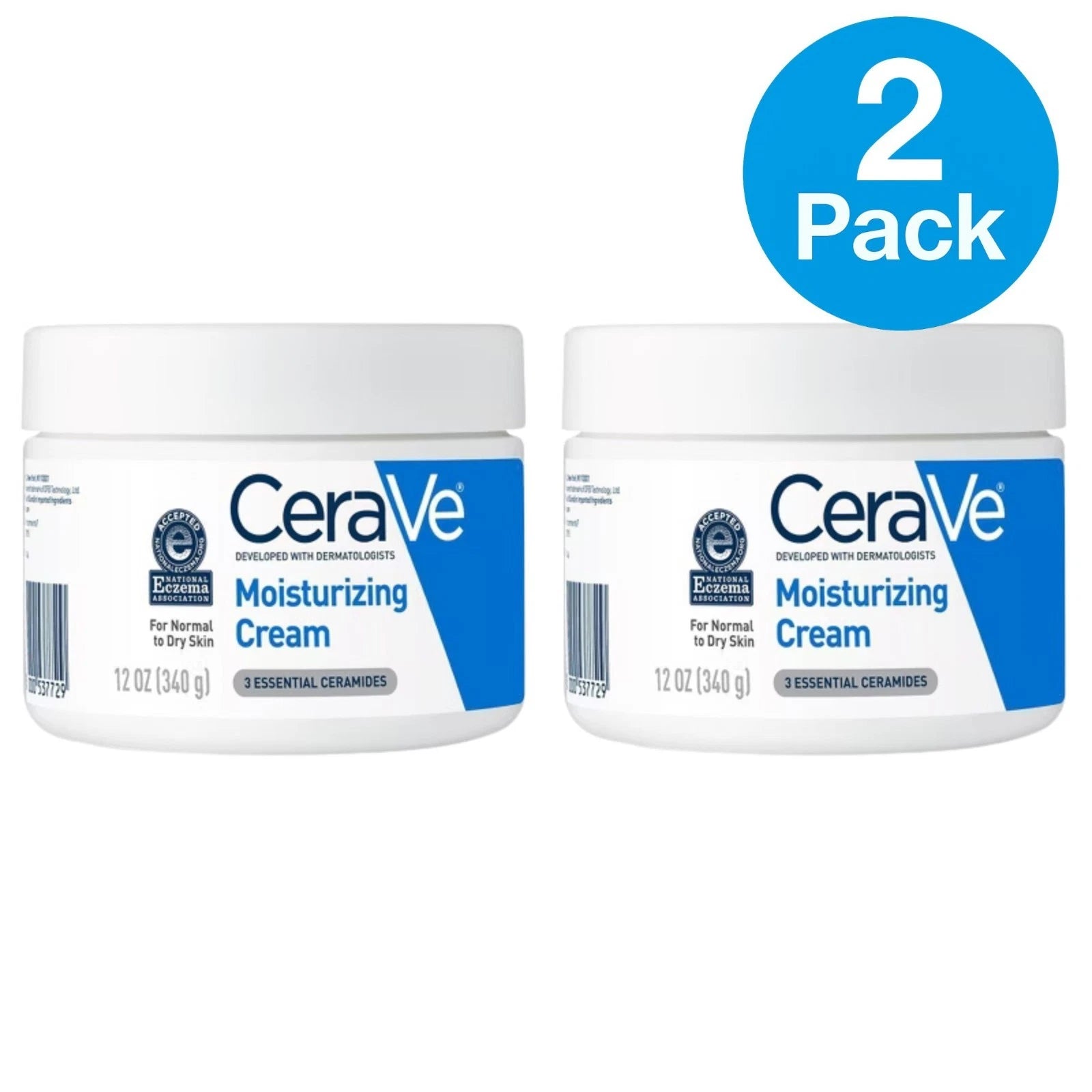 CeraVe Moisturizing Cream 12 oz 2 Pack New