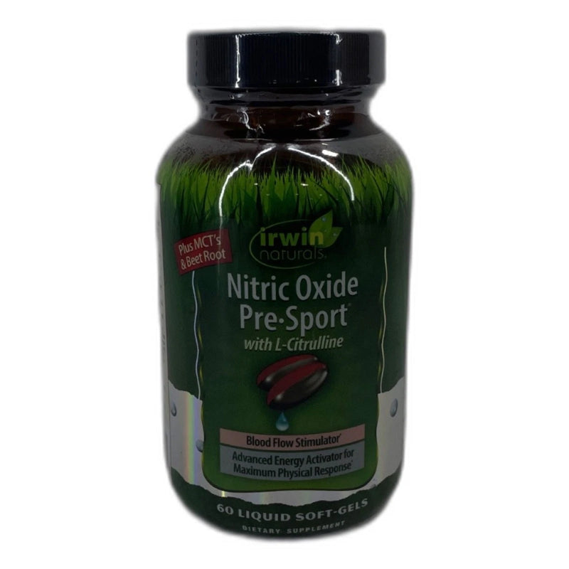 Irwin Naturals Nitric Oxide Pre Sport L-Citrulline 60 Softgels Exp 11/27 New