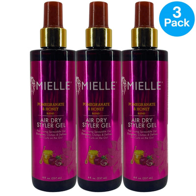 Mielle Organics Pomegranate & Honey Air Dry Styler Gel Spray 8 Fl Oz 3 Pack New