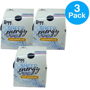 L'eggs Sheer Energy Cellulite Smoothing Light Support Tights Jet Black Size Q+ 3