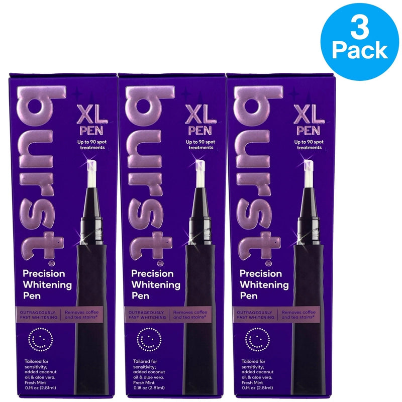 BURST XL Pen Precision Teeth Whitening Pen 9% Hydrogen Peroxide 3 Pack New