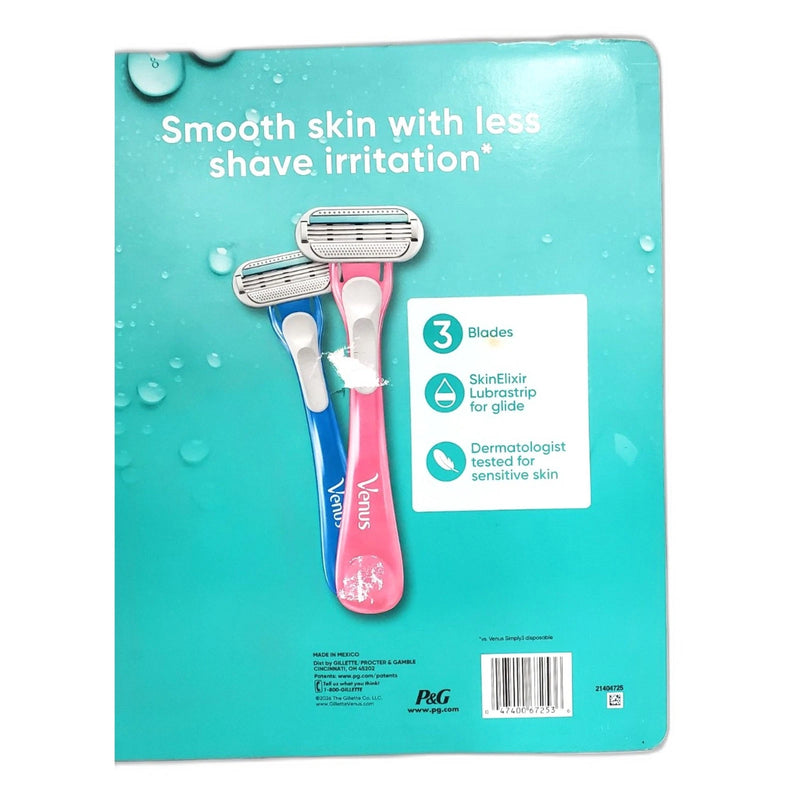 Gillette Venus Sensitive Women Disposable Razors Shaving 12 Count Pack New