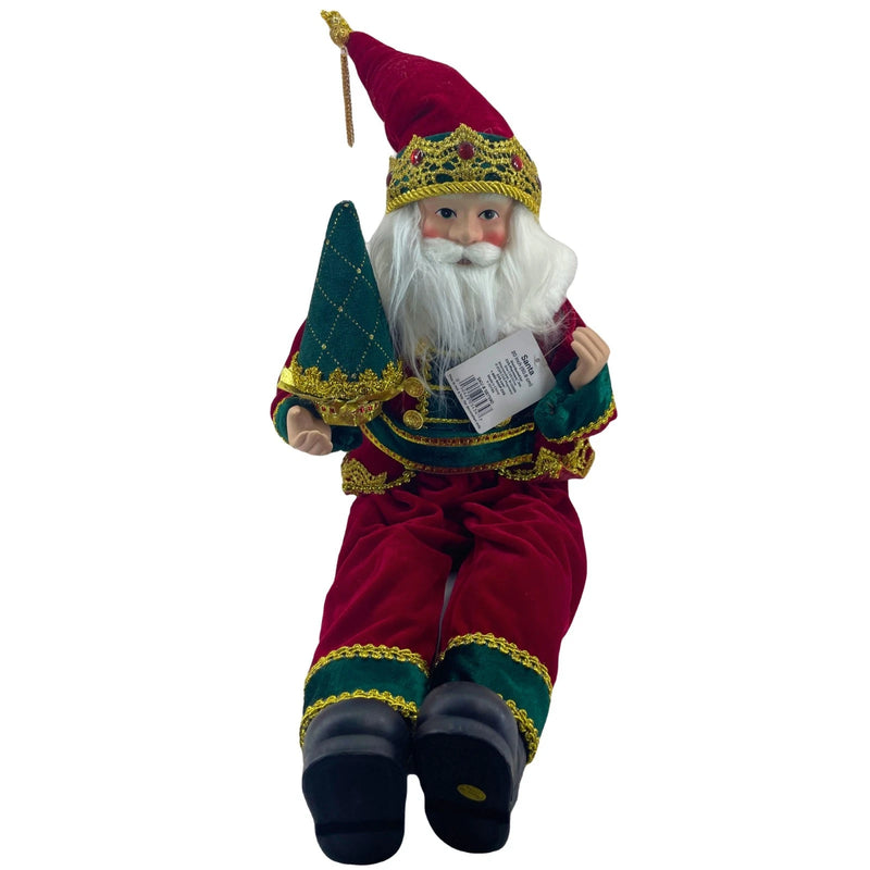 CVS Santa Shelf Sitter 20 Inch Plush Figurine Holding Christmas Tree New