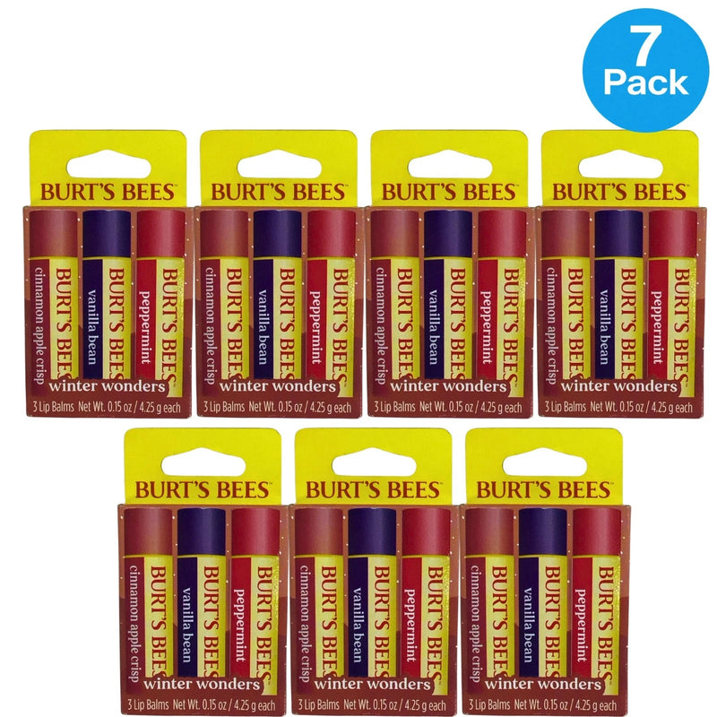 Burt's Bees Winter Wonders Cinnamon Apple Crisp Vanilla Bean Peppermint Lip Balm