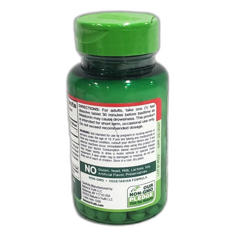 Nature's Truth Fast Dissolve Sleep Melatonin 5mg Berry Exp 02/27 Pack of 5 New