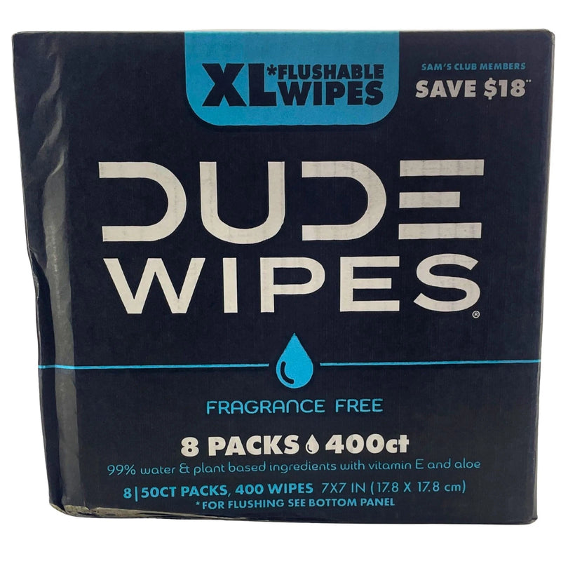Dude Wipes XL Flushable Wet Wipes Fragrance Free 8 Packs 400ct Total Sam's Club