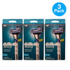 Gillette Mach3 Razor Handle + 2 Cartridges Men 3 Pack New