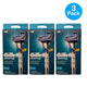 Gillette Mach3 Razor Handle + 2 Cartridges Men 3 Pack New