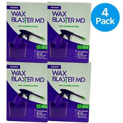 Eosera Wax Blaster MD Ear Wax Cleaning System with Ear-igation Bottle 4 Pack New