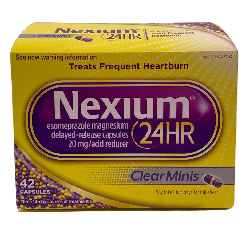 Nexium 24HR ClearMinis 20 mg Acid Reducer 42 Capsules New Exp 01/28