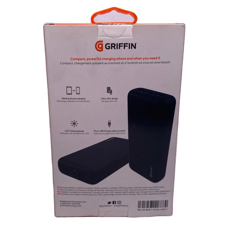 Griffin Reserve Power Bank 20000mAh 15W 3-Port Portable Charger Black New