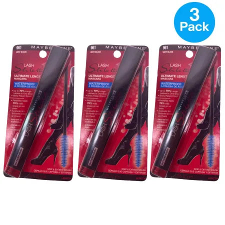 Maybelline Lash Stiletto Waterproof 961 Very Black 3 Pack New
