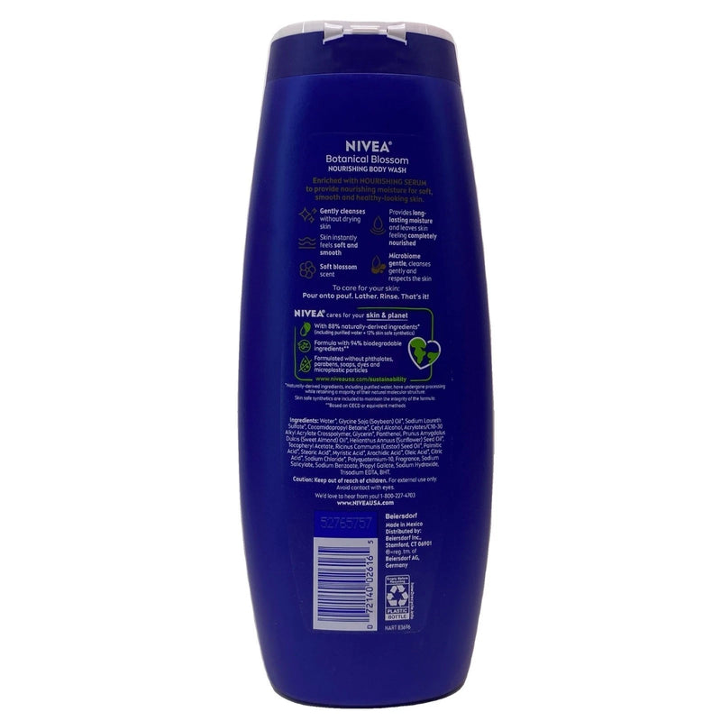 NIVEA Botanical Blossom Nourishing Body Wash 20 fl oz 5 Pack New