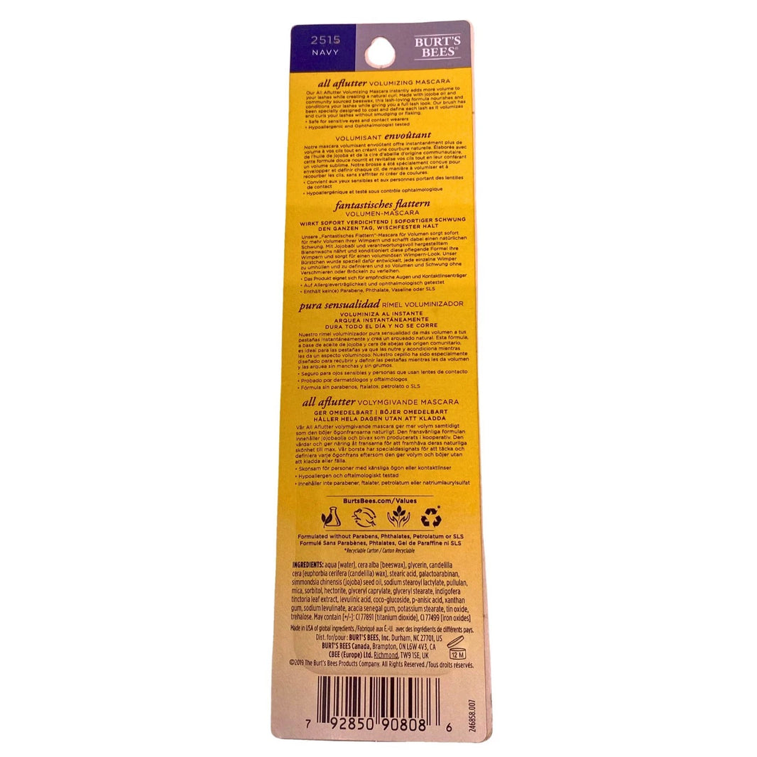 Burt's Bees All Aflutter Volumizing Mascara - 2515 Navy, 100% Natural Origin