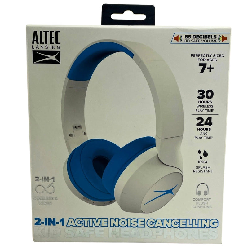 Altec Lansing Kids Bluetooth ANC Headphones 2-in-1 Wired Wireless Blue New