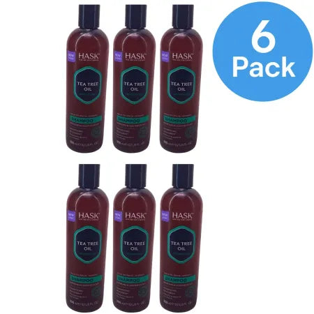 HASK Tea Tree Oil & Rosemary Invigorating Shampoo Refreshes Scalp 12 oz 6 Pk