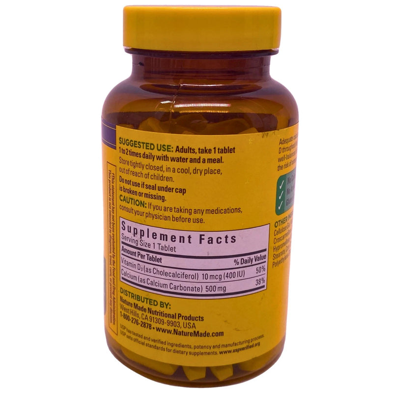 Nature Made Calcium 500 mg with D3 130 Tablets Exp 09/27 - 1 Pack