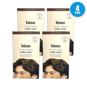Hims Dark Brown Under Cover Hair Color Conditioner Semi Permanent Pack of 4 New