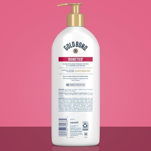Gold Bond Diabetics' Hand Moisturizer and Body Lotion for Dry Skin with Aloe, 21 oz