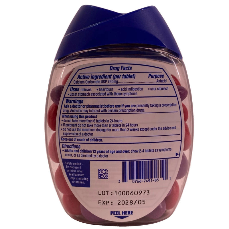 TUMS Extra Strength 750 Chewy Bites Assorted Berries 60 Ct 2 Pack New