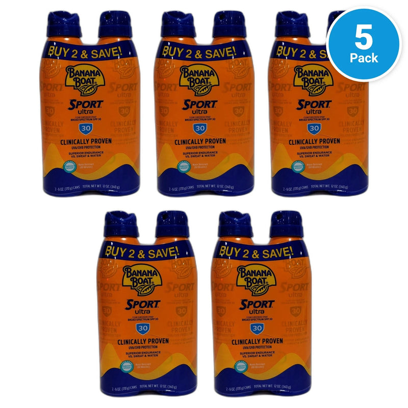 Water Resistant Sunscreen Spray SPF 30 Quick-Absorbing Exp 03/27 Pack of 5 New