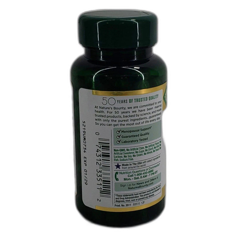 Nature's Bounty Black Cohosh Capsules Herbal 500 Total Exp 01/29 Pack of 5 New