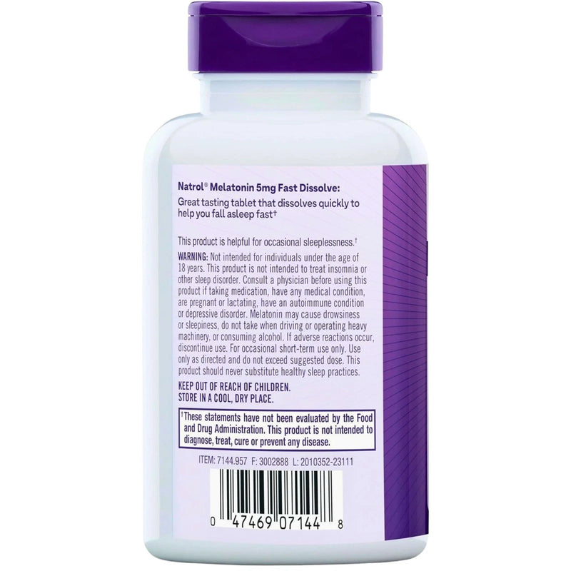 Natrol Melatonin 5mg Fast Dissolve 150 Tablets 5 Pack New