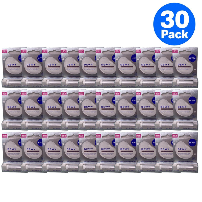 NIVEA Dewy Hyaluronic Acid Lip Care 0.18 Oz 30 Pack New