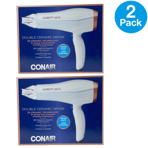 Conair Double Ceramic Hair Dryer 1875 Watts 2 Pack New