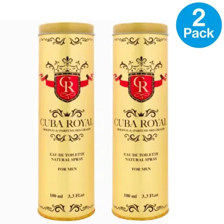 Cuba Royal Eau De Toilette 3.3 fl oz (100 mL) 2 Pack New (Open Box)