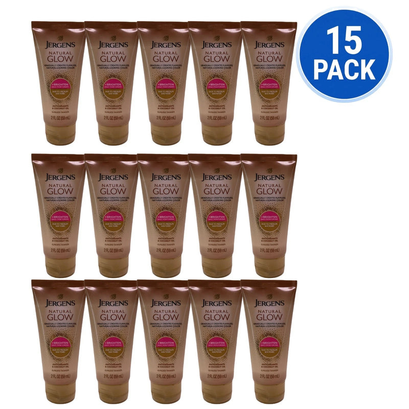 Jergens Natural Glow Fair To Medium Sunless Tanner 2 Oz 15 Pack New