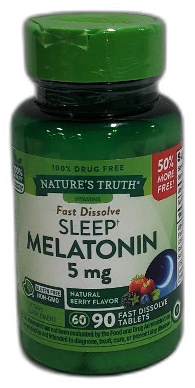 Nature's Truth Fast Dissolve Sleep Melatonin 5mg Berry Exp 02/27 Pack of 4 New