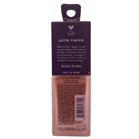 e.l.f. Flawless Satin Foundation 220 Beige Medium Coverage 4 Pack New